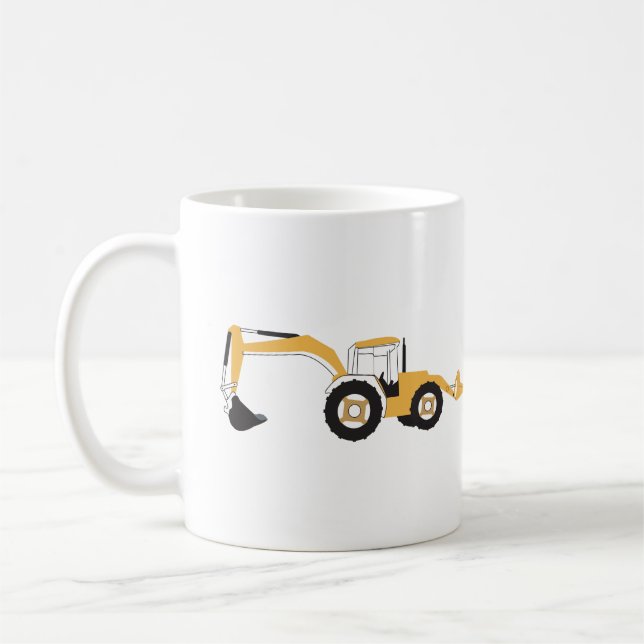 Caneca De Café Caminhão de Construção de Backhoe (Esquerda)