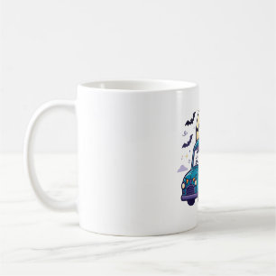 Caneca De Café Caminhão de Sorvete Assombrado Arte Retro de Hallo