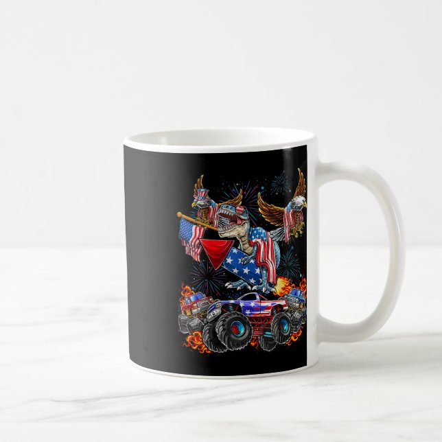 Caneca De Café Caminhão Monstro Águia Dinossauro 4 de Julho Améri (Direita)