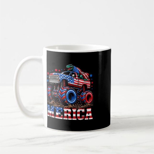 Caneca De Café Caminhão Monstro Bandeira dos EUA Patriótico Crian (Esquerda)