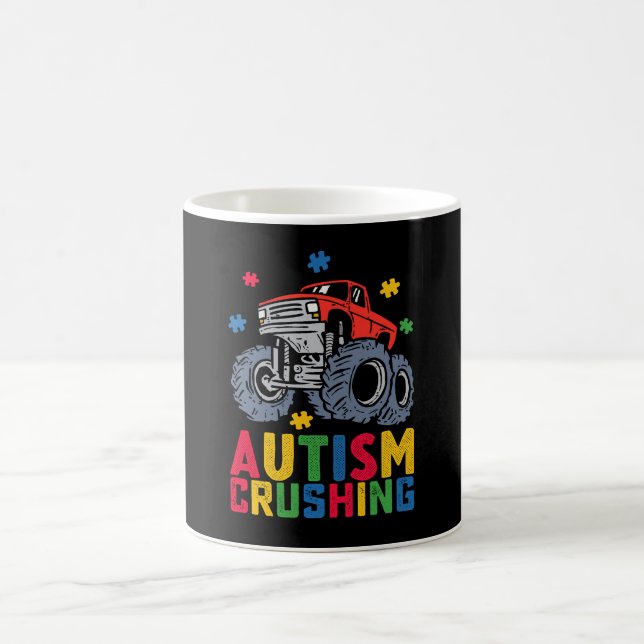 Caneca De Café Caminhão Monstro de Conscientização sobre Autismo  (Centro)