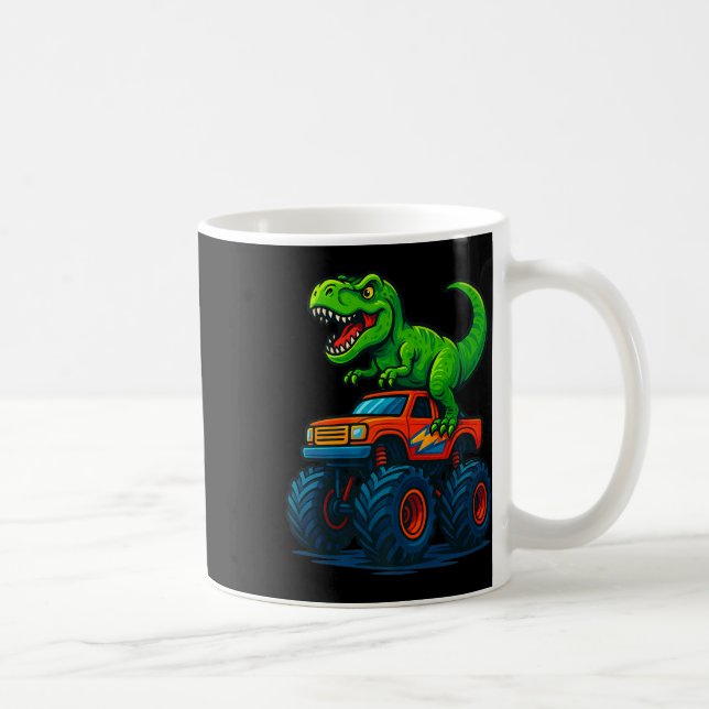 Caneca De Café Caminhão Monstro Dinossauro T-rex Meninos Aniversá (Direita)