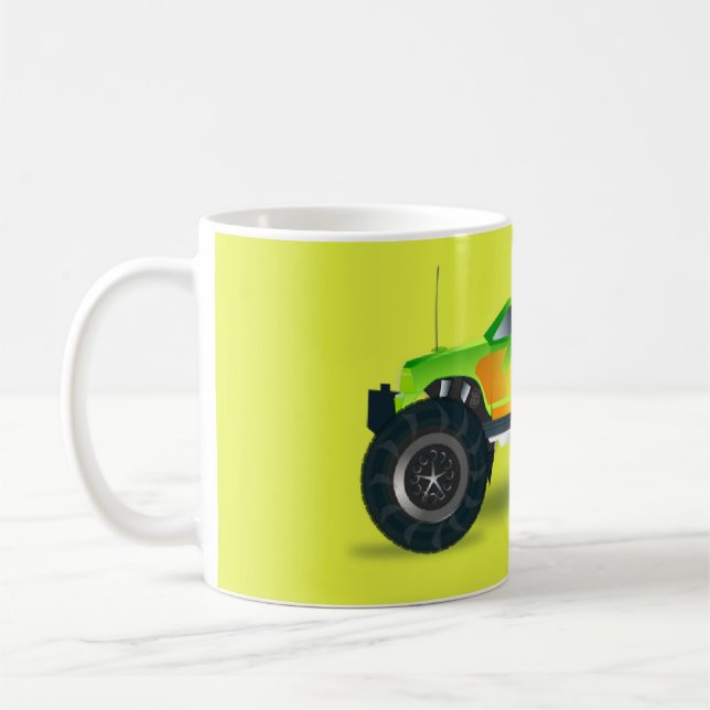 Caneca De Café Caminhão monstro no verde limão (Esquerda)