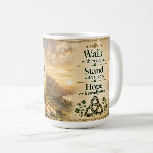 Caneca De Café Caminhe com Leão de Coragem (Frente Esquerda)