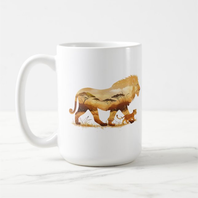 Caneca De Café Caminhe Comigo - Para sempre | Design de leão (Esquerda)