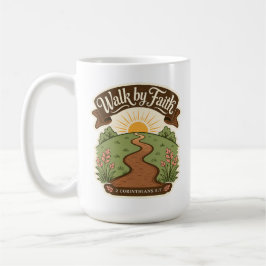 Caneca De Café Caminhe pela Fé Cristã 