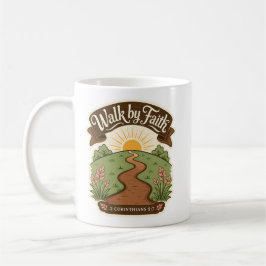 Caneca De Café Caminhe pela Fé Cristã 