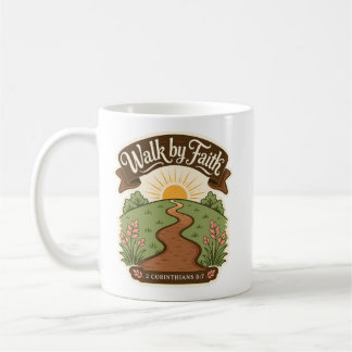 Caneca De Café Caminhe pela Fé Cristã