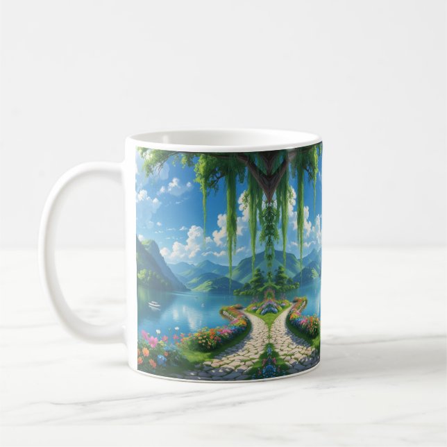 Caneca De Café "Caminho do Jardim Tranquilo - Sips Serenes Comece (Esquerda)