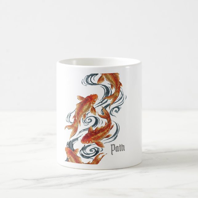 Caneca De Café Caminho – Símbolo Atemporal de Koi de Crescimento, (Centro)