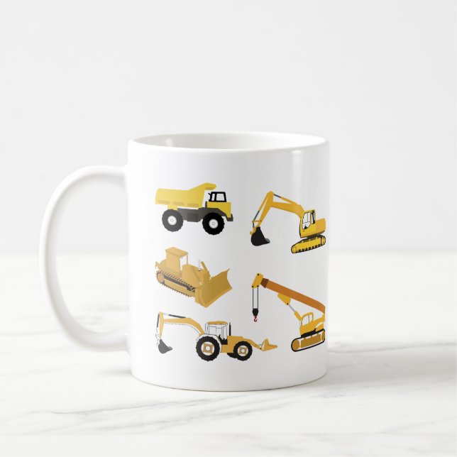 Caneca De Café Caminhões De Construção (Esquerda)