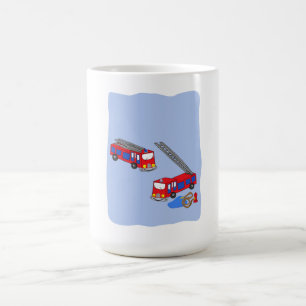Caneca De Café Caminhões de Fogo Vermelho de Bombeiro
