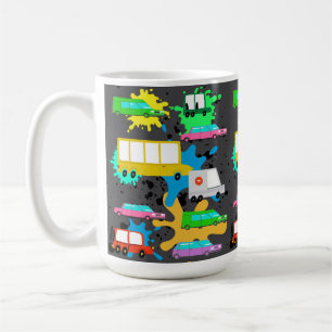 Caneca De Café caminhões e carros e ônibus