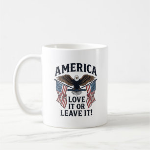 Caneca De Café Camisa Águia Patriótica América Ame-a Ou Deixe-a_