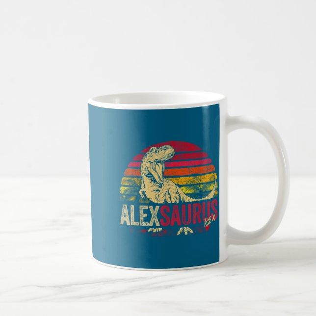 Caneca De Café Camisa Alex Saurus Dinossauro Rex Nome (Direita)