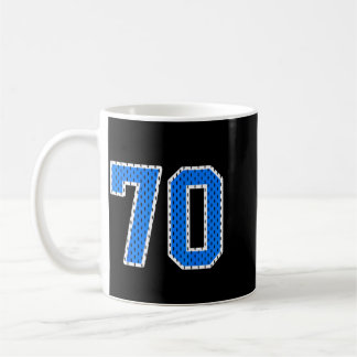 Caneca De Café Camisa azul brilhante atlética número 70 camisa de