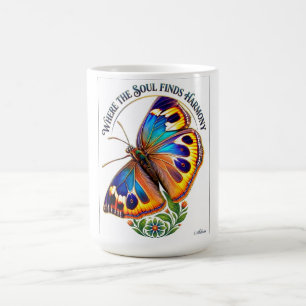 Caneca De Café Camisa Borboleta Harmonia da Alma