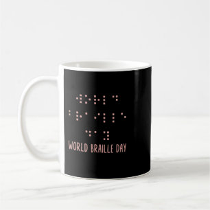 Caneca De Café Camisa Braille, Dia Mundial do Braille, Braille Aw