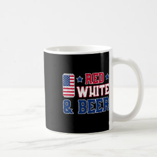 Caneca De Café Camisa Branca Vermelha E Cerveja - Usa 4 De Julho 