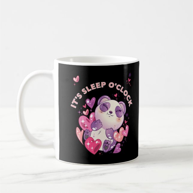 Caneca De Café Camisa-cama panda-branca e adormecida design (Esquerda)