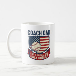 Caneca De Café Camisa Coach Dad Baseball Patriótica Vintage Desig