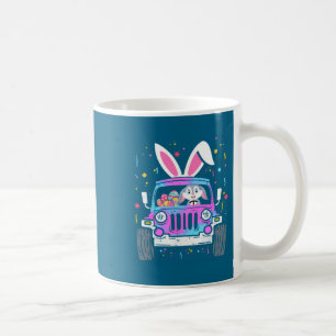 Caneca De Café Camisa Coelho de Páscoa Pilotando Caminhão Monstro