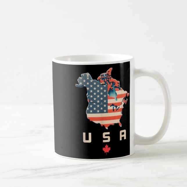 Caneca De Café Camisa Com O Canadá E O Mapa Dos Eua - Anexo Améri (Direita)