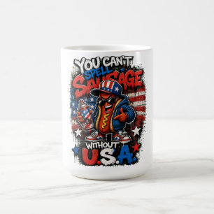 Caneca De Café Camisa Cool Hot Dog EUA Grafite Streetwear