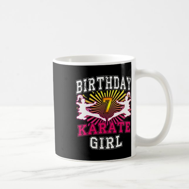 Caneca De Café Camisa De 7 De Aniversário - Karate, Criança De 7  (Direita)