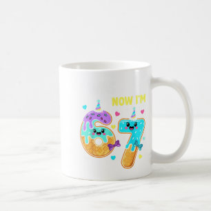 Caneca De Café Camisa de Aniversário de 7 Anos de Idade Menina 7t