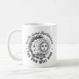 Caneca De Café Camisa de Arte da Linha da Lua e da Face Solar - S