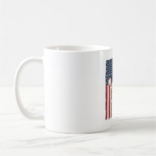 Caneca De Café Camisa de bandeira vintage patriótica Cheer Grandp