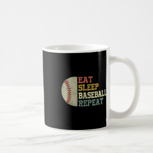 Caneca De Café Camisa de beisebol Comer Dormindo Baseball Repete
