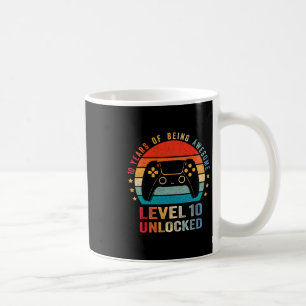 Caneca De Café Camisa de Camiseta Desbloqueada Nível 10, Vídeo Di