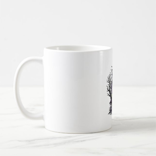 Caneca De Café Camisa de Casa Assombrada Fofa Festa de Halloween  (Esquerda)