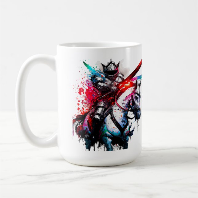 Caneca De Café Camisa de Cavaleiro Vibrante Almofada de Arremesso (Esquerda)