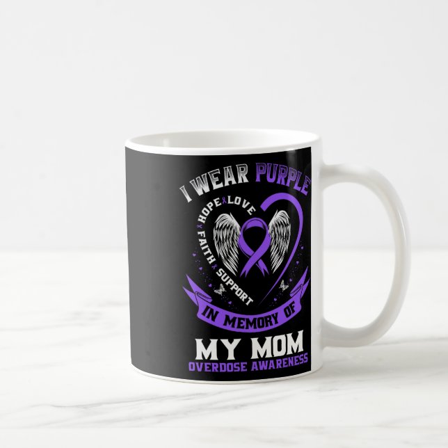 Caneca De Café Camisa de Conscientização sobre Overdose em Memóri (Direita)