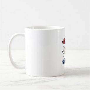Caneca De Café Camisa de Desenho de Três Peixes Patrióticos Vinta