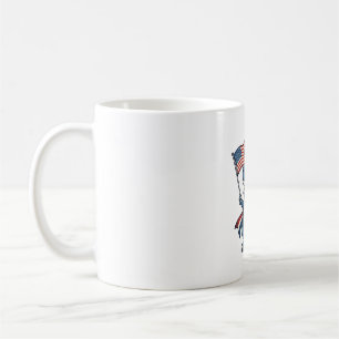 Caneca De Café Camisa de Dinossauro Patriótico Vintage Vector Des