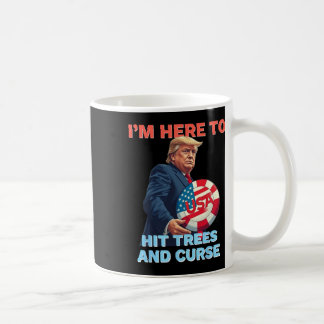 Caneca De Café Camisa de Disc Golf Engraçada Bate Árvores e Xinga