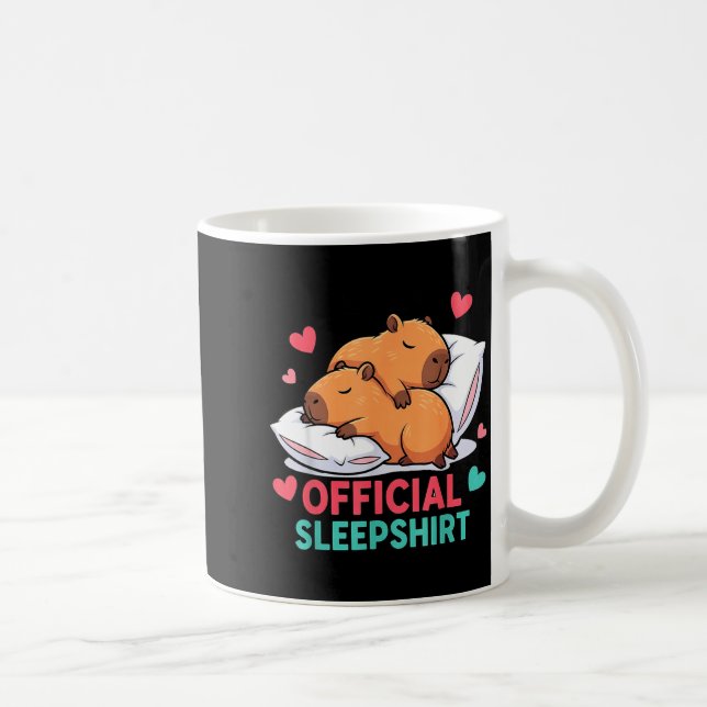 Caneca De Café Camisa de dormir oficial de capivara fofa Cozy Sle (Direita)
