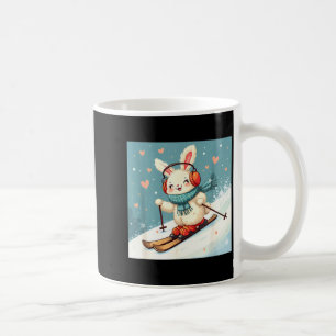Caneca De Café Camisa de esquí de coelho Kawaii, protetor de ouvi