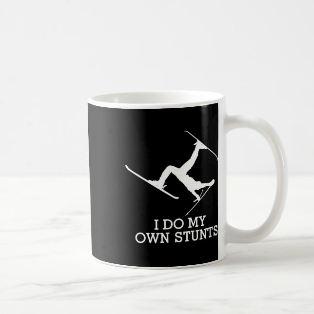 Caneca De Café Camisa de Esqui - Eu Faço Meus Próprios Estunts -  (Direita)