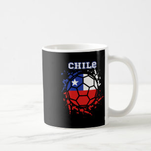 Caneca De Café Camisa de Fã de Futebol Bandeira Chilena Futebol C