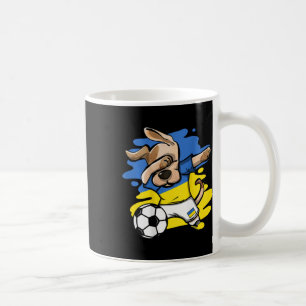 Caneca De Café Camisa de Fã de Futebol da Ucrânia com Cachorro Da