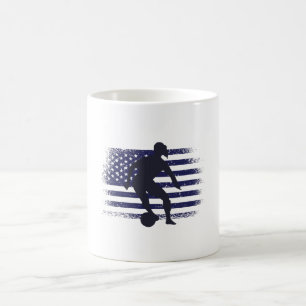 Caneca De Café Camisa de Fã de Futebol dos EUA Bandeira Americana