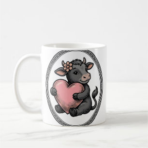 Caneca De Café Camisa de fazenda com gravação vintage de coração