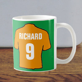 Caneca De Café Camisa de futebol design em ouro velho.