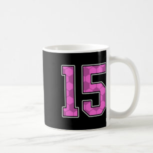 Caneca De Café Camisa de Futebol Rosa com Número 15 do Jogador