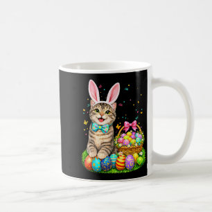 Caneca De Café Camisa de Gato de Páscoa com Orelhas de Coelho e O